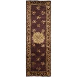 Handmade Aubusson Roinville Red Wool Rug (26 X 12)