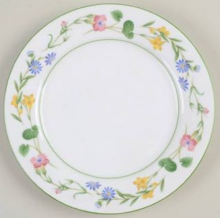 Noritake Meadowcrest Salad Plate, Fine China Dinnerware   Multifloral Border, Gr