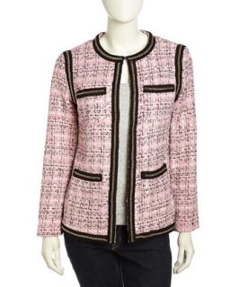 Long Sleeve Chained Knit Cardigan, Pink