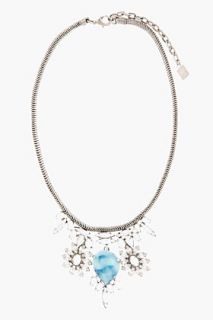 Dannijo Silver And Blue Agnes Necklace