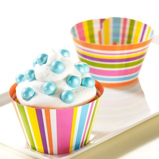 Bright Stripes Reversible Cupcake Wrappers