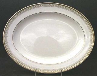 Royal Doulton Lichfield 13 Oval Serving Platter, Fine China Dinnerware   Bone C