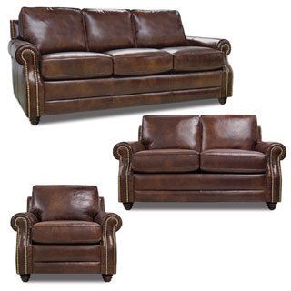 Havana 3 piece Living Room Leather Sofa Set