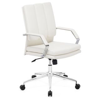 Director Pro White Office Chair (WhiteMaterials Chromed steel, leatheretteFinish LeatheretteSeat height 18.9 to 21.7 inches high Adjustable height YesWheels YesDimensions 38 to 40.9 inches high x 27.5 inches wide x 27.5 inches deepSeat Dimensions 1