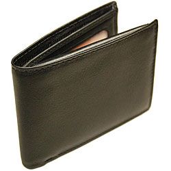 Romano Mens Black Flip up Billfold Wallet