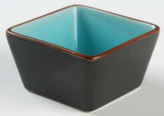 Home Zazen Turquoise Individual Square Dip Bowl, Fine China Dinnerware   Crackle