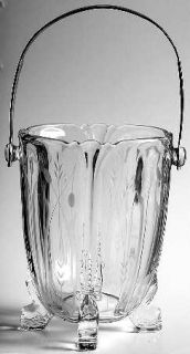 Unknown Crystal Unk7031 Dolphin Footed Ice Bucket W/Detachable Handle   Gray Cut