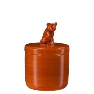 Threshold Stoneware Mini Canister with Figural Fox Lid   Orange
