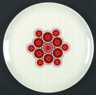 Steubenville Bandana 11 Round Platter/Chop Plate, Fine China Dinnerware   Red &