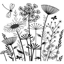 Crafty Individuals Unmounted Rubber Stamp 4.75 X7 Pkg  Summer Meadow