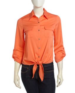 Beverly Self Tie Voile Blouse, Bright Mel