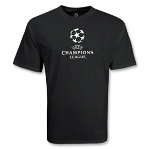 Euro 2012   UEFA Champions League Classic Logo Back Base T Shirt (Black)