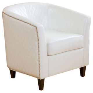 Home Loft Concept Alford Bonded Leather Quilted Club Chair NFN1146 Color White