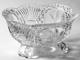 Hofbauer Byrdes Collection (The) 3 Toed Footed Bowl   Clear, Pressed, Bird