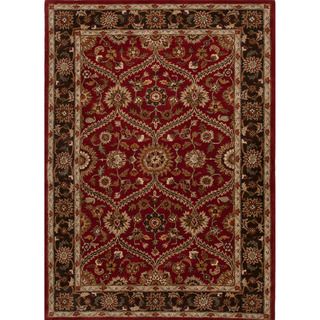 Hand tufted Traditional Oriental Red/ Orange Rug (96 X 136)