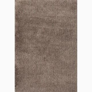 Hand made Solid Pattern Taupe/ Tan Polyester Rug (4x6)