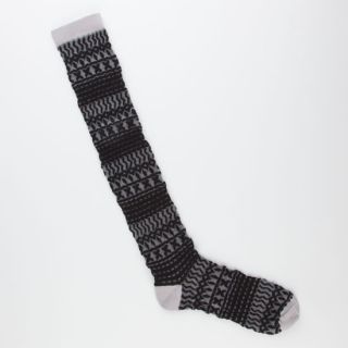 Burnout Pattern Womens Knee High Socks Black One Size For Women 228110100
