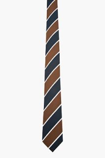 Tiger Of Sweden Navy And Brown Stripe Ronolfo Tie