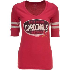 St. Louis Cardinals 47 Brand MLB Womens Flanker Stripe T Shirt