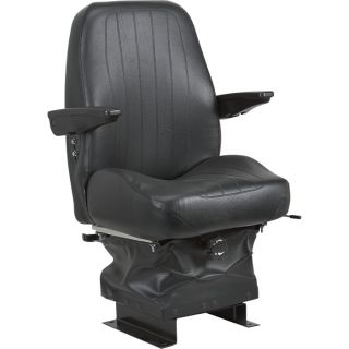 Wise Suspension Seat with Armrests   Black, Model XWM1161