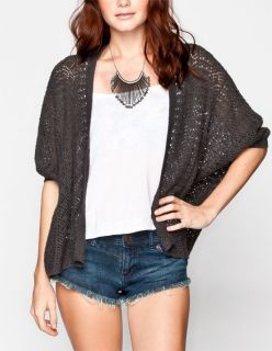 Open Weave Womens Cocoon Sweater Grey In Sizes Large, Medium, S