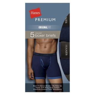 Hanes Premium Mens 5pk Boxer Briefs   Blue   L