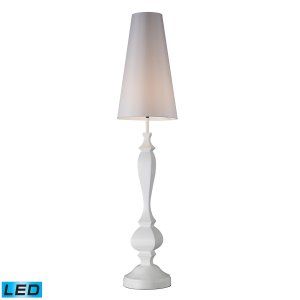Dimond Lighting DMD D1466 LED Palmyra Floor Lamp with Pure White Faux Silk Shade