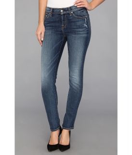 7 For All Mankind The Slim Cigarette in Light Destroy w/ Chevrons Womens Jeans (Blue)