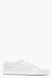 Common Projects White Perforated Leather Original Achilles Sneakers
