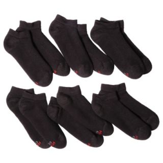 Hanes Premium Mens 6pk No Show Cool and Dry Socks   Black