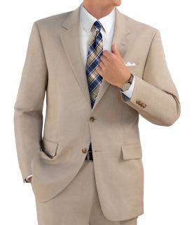 Tropical Blend 2 Button Ticweave Suit with Plain Front Trousers  Sizes 44 X Long
