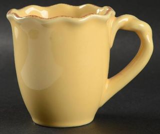  Scallop Mustard (Yellow) Mug, Fine China Dinnerware   All Yellow Stonew