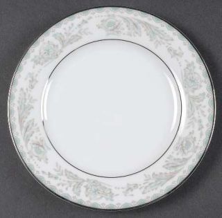 Noritake Belmont Bread & Butter Plate, Fine China Dinnerware   Blue/Gray Scrolls