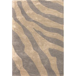 Hand tufted Transitional Animal Print Gray/ Black Rug (5 X 8)