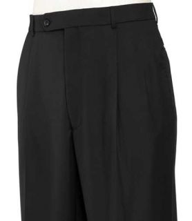 Traveler Pleated Front Trousers Regal Fit   Black Solid or Navy Stripe JoS. A. B