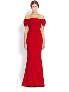 Dolce & Gabbana Off The Shoulder Bow Gown   Red