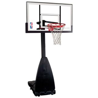Spalding 54 Inch Glass Pro Tek Portable Basketball Hoop System Multicolor  