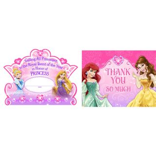 Disney Very Important Princess Dream Party Invitations Thank You Postcards