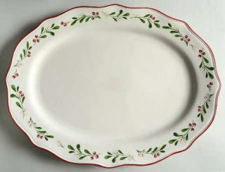 Better Homes and Gardens Mistletoe 18 Oval Serving Platter, Fine China Dinnerwa
