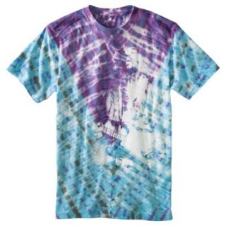 Jimi Hendrix Mens Tye Dye Graphic Tee   Teal/Purple   M