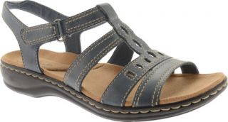 Womens Clarks Leisa Lucia   Blue Leather Sandals