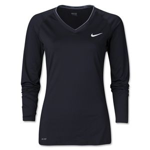 Nike Womens Pro Long Sleeve T Shirt (Blk/Wht)