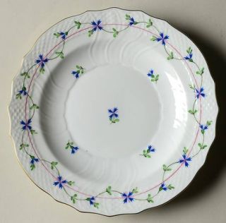 Herend Blue Garland (Pbg) Salad Plate, Fine China Dinnerware   Blue Flower Vine,