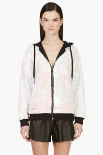 Filles A Papa White And Pink Clyde Sequin Hoodie