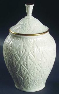 Lenox China Kismet Collection Candy Jar with Lid, Fine China Dinnerware   Cream