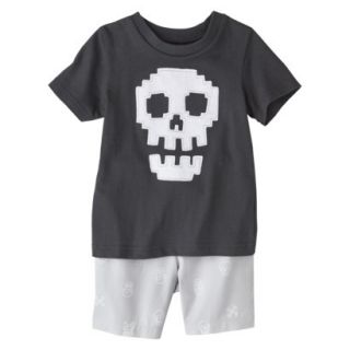 Circo Infant Toddler Boys Skull Tee & Short Set   Charcoal 3T