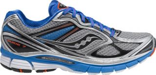 Mens Saucony Guide 7   Silver/Blue/Black Running Shoes