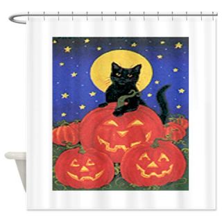  Cat Pumpkin Shower Curtain  Use code FREECART at Checkout