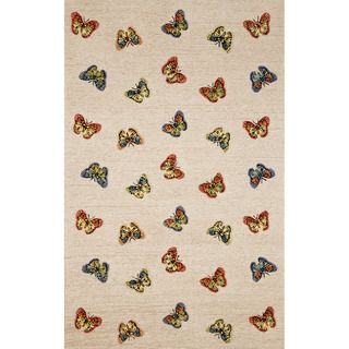 Grace Natural Butterfly Print Outdoor Rug (36 X 56)