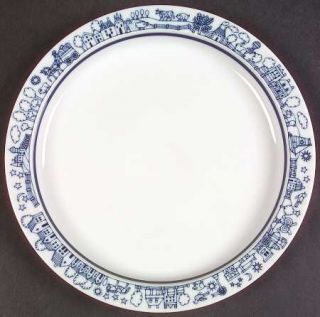 Dansk Bistro For Kids Childs Plate, Fine China Dinnerware   Bistro,Blue Trees/H